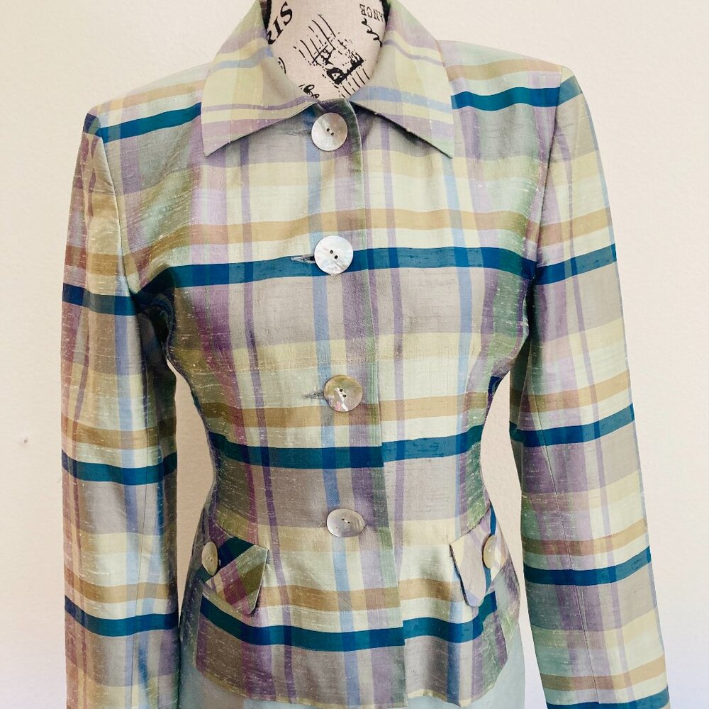 Silk Sleeveless Sheath Dress and Silk Jacket